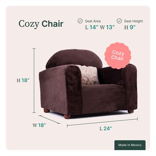 Foto 7 | Sofá Infantil Forrado en Microsuede Chocolate con 4 Patas Extraíble de Madera Incluye Chojín