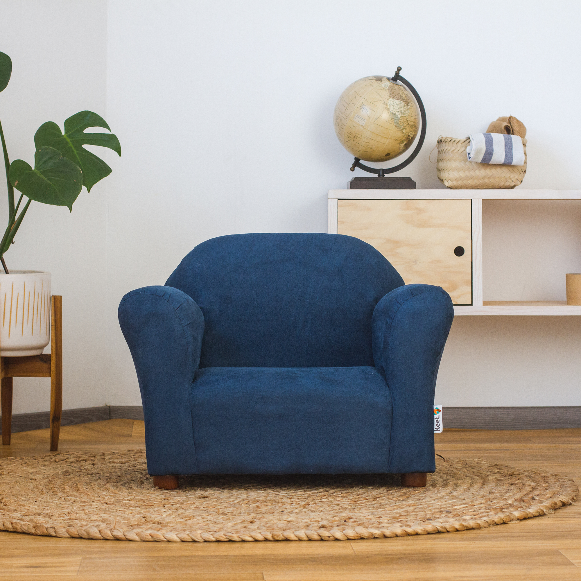 Foto 3 pulgar | Sofa Infantil Chair Microsuede Navy Gris