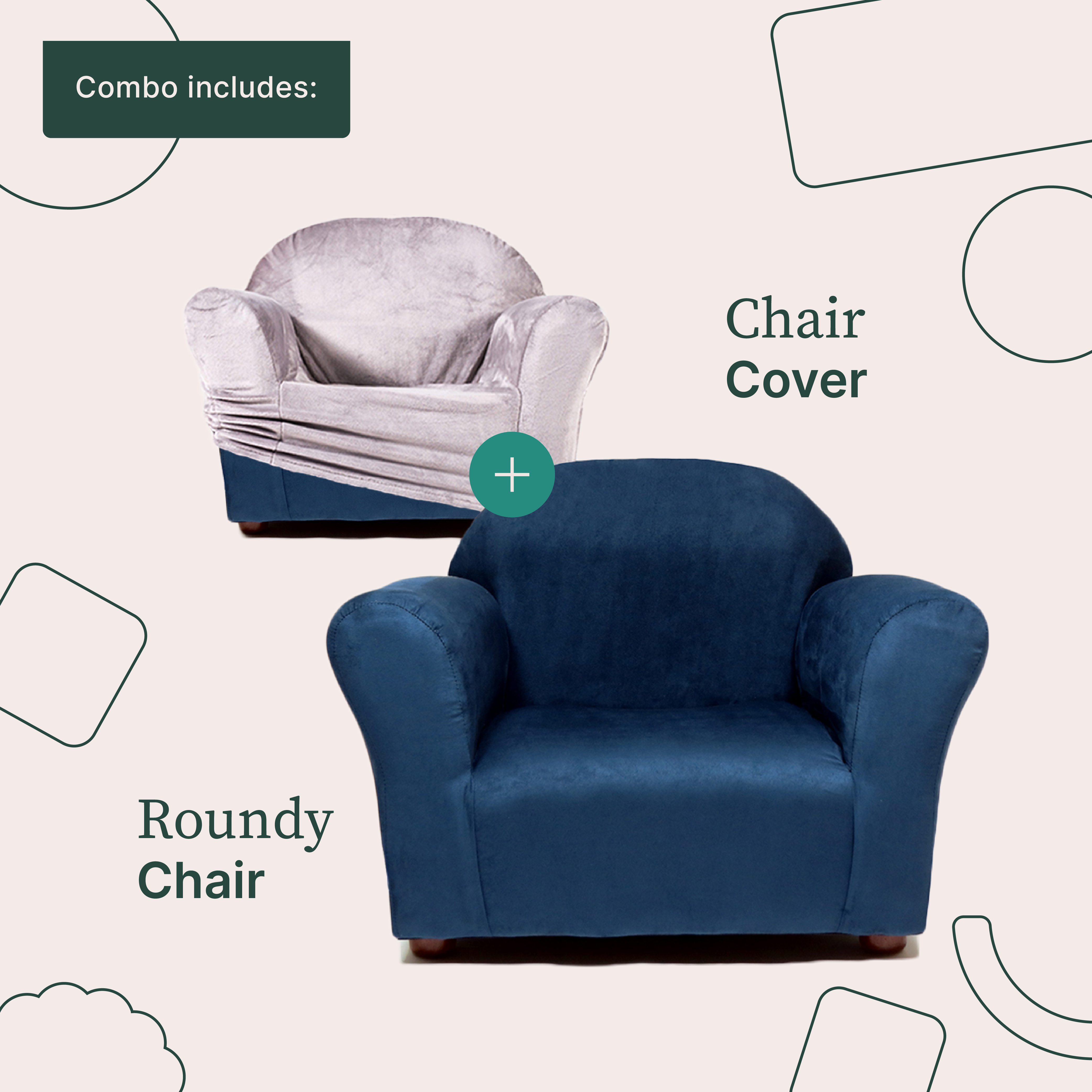 Foto 6 pulgar | Sofa Infantil Chair Microsuede Navy Gris