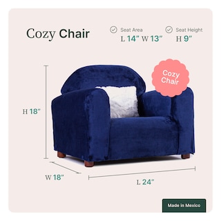 Foto 7 | Sofa Azul Infantil, Tapizado En Microsuede, Gratis 1 Almohada Khaki De Peluche