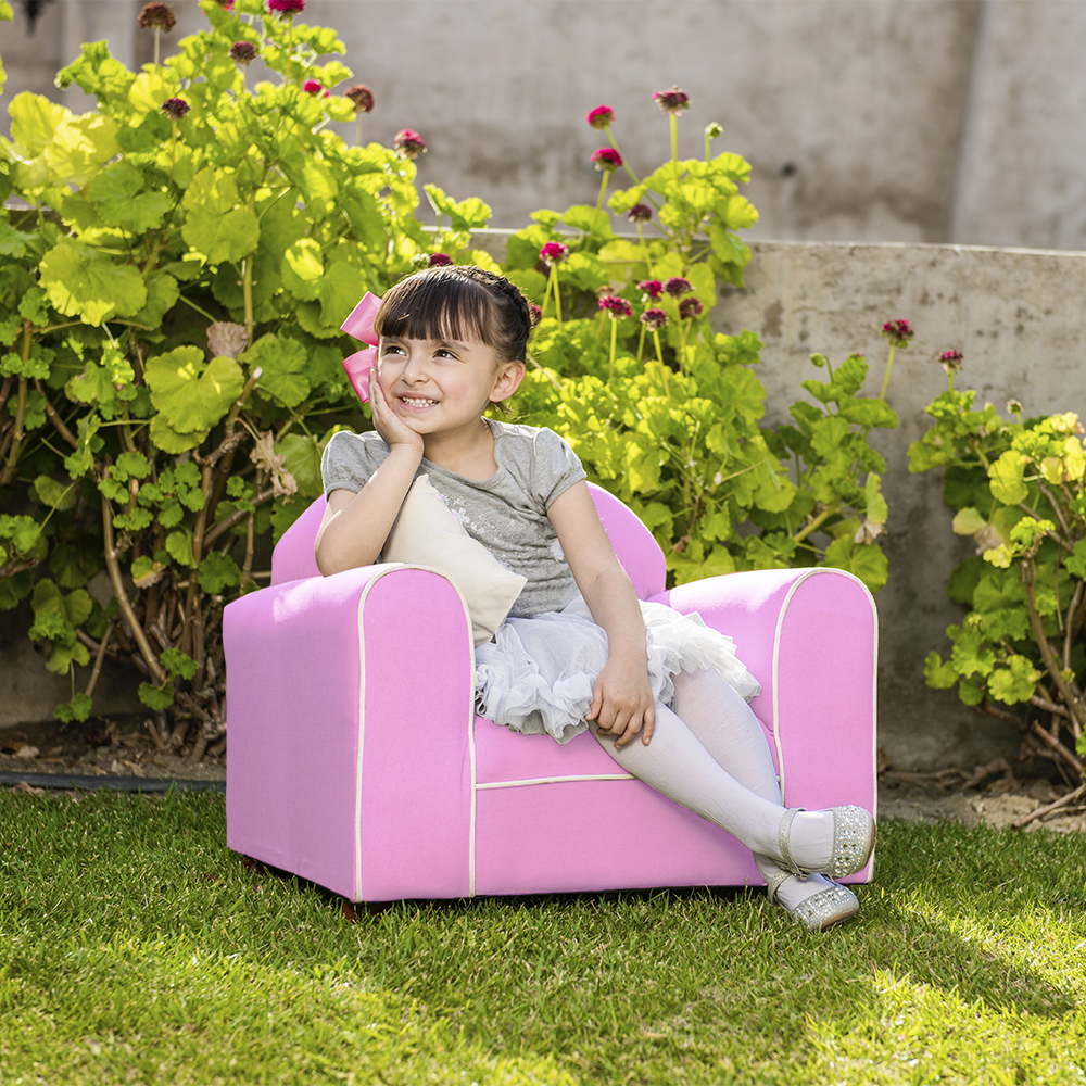 Foto 5 pulgar | Sillón Infantil con Almohada Rosa