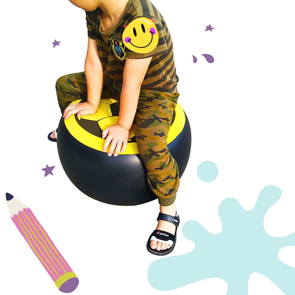Foto 4 pulgar | Sofá Inflable De Balón 30 Cm X 45 Cm Negro / Amarillo