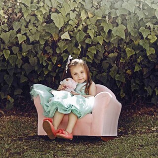 Foto 3 | Silla Mecedora Para Niños Keet Roundy Sillón Infantil Tapizado Con Patas De Madera Maciza, 60.96 X 45.72 X 45.72 C