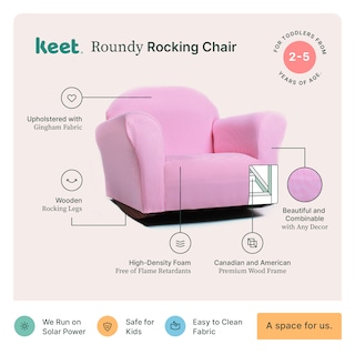 Foto 4 | Silla Mecedora Para Niños Keet Roundy Sillón Infantil Tapizado Con Patas De Madera Maciza, 60.96 X 45.72 X 45.72 C