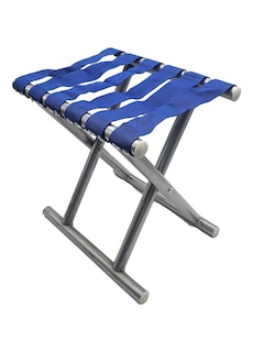 Foto 1 | Banco Plegable De Metal Azul