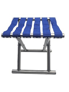 Foto 2 | Banco Plegable De Metal Azul
