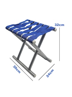 Foto 4 | Banco Plegable De Metal Azul