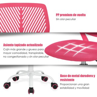 Foto 6 | Silla De Oficina Furniturer Carnation Rosa 40 X 50.5 X 75-87 Cm