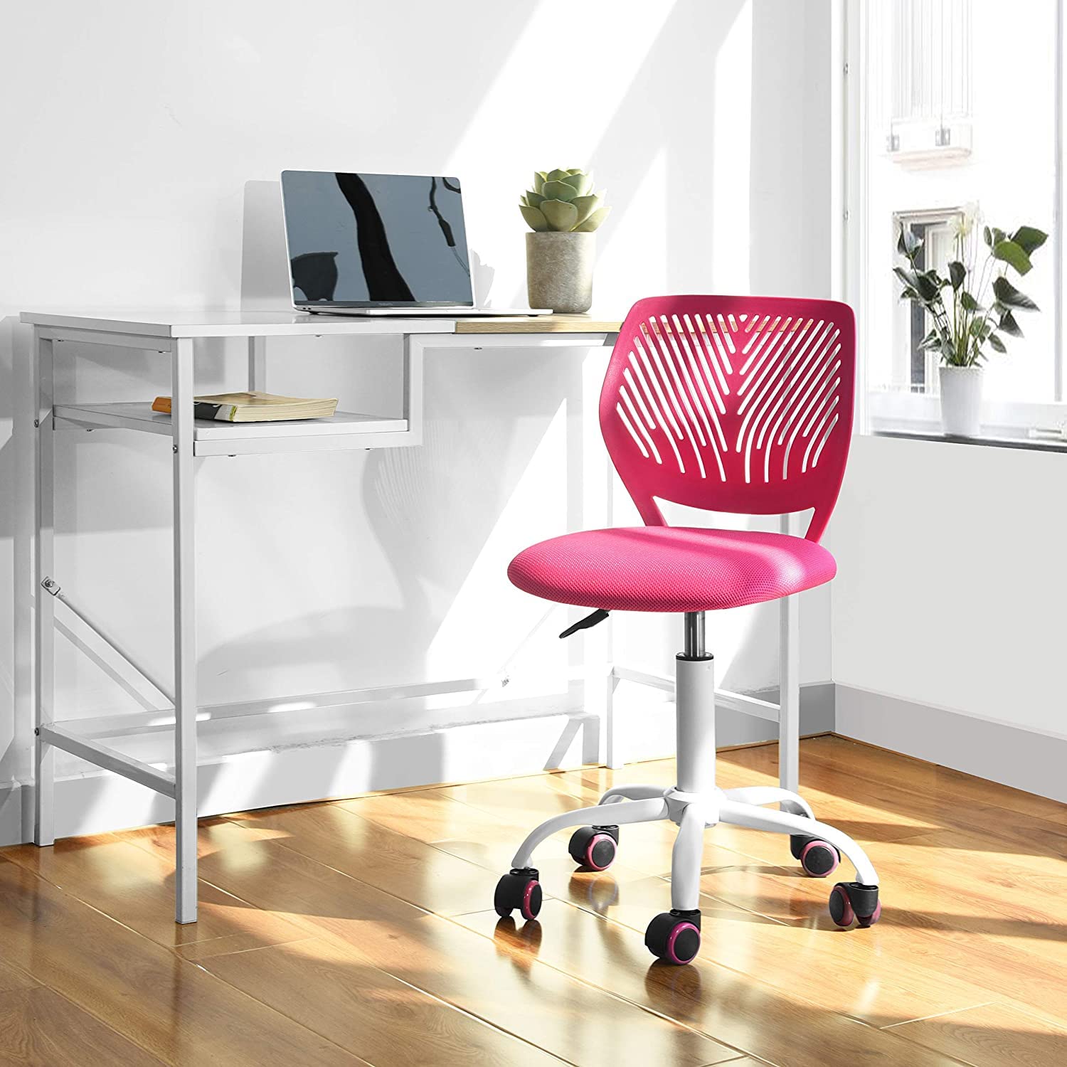 Foto 9 pulgar | Silla De Oficina Furniturer Carnation Rosa 40 X 50.5 X 75-87 Cm