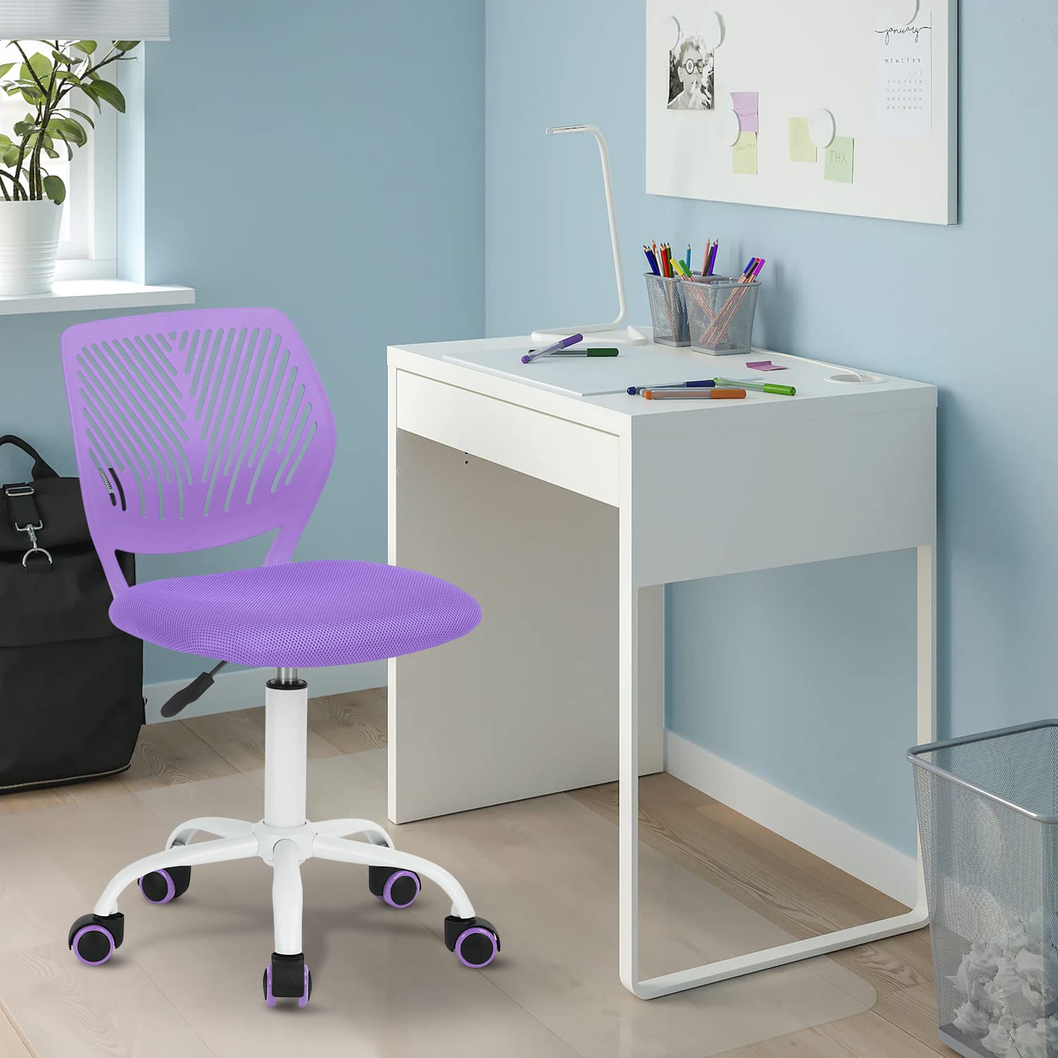 Foto 5 pulgar | Silla De Oficina Furniturer Carnation Morado 40 X 50.5 X 75-87 Cm