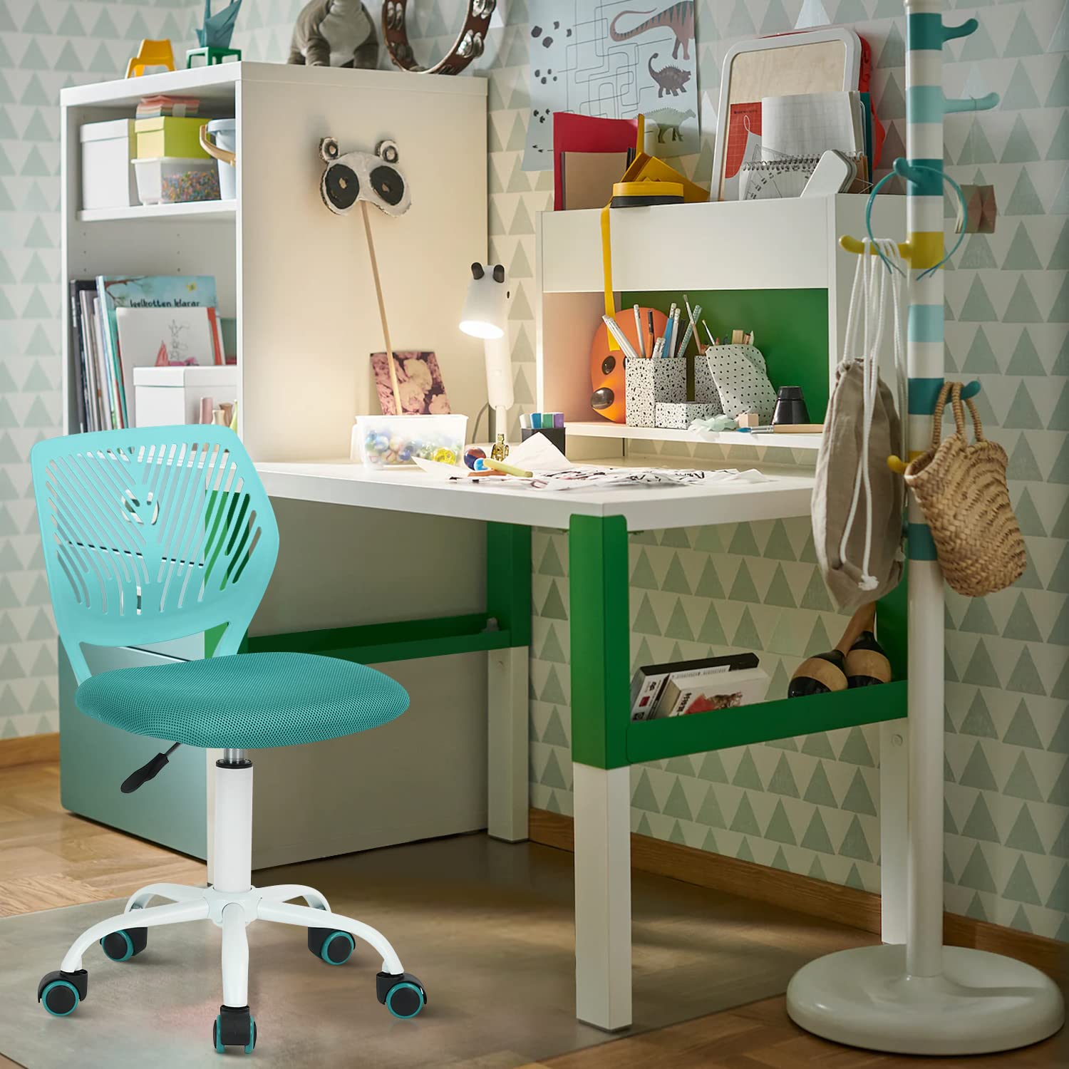 Foto 3 pulgar | Silla De Oficina Furniturer Carnation Verde 40 X 50.5 X 75-87 Cm