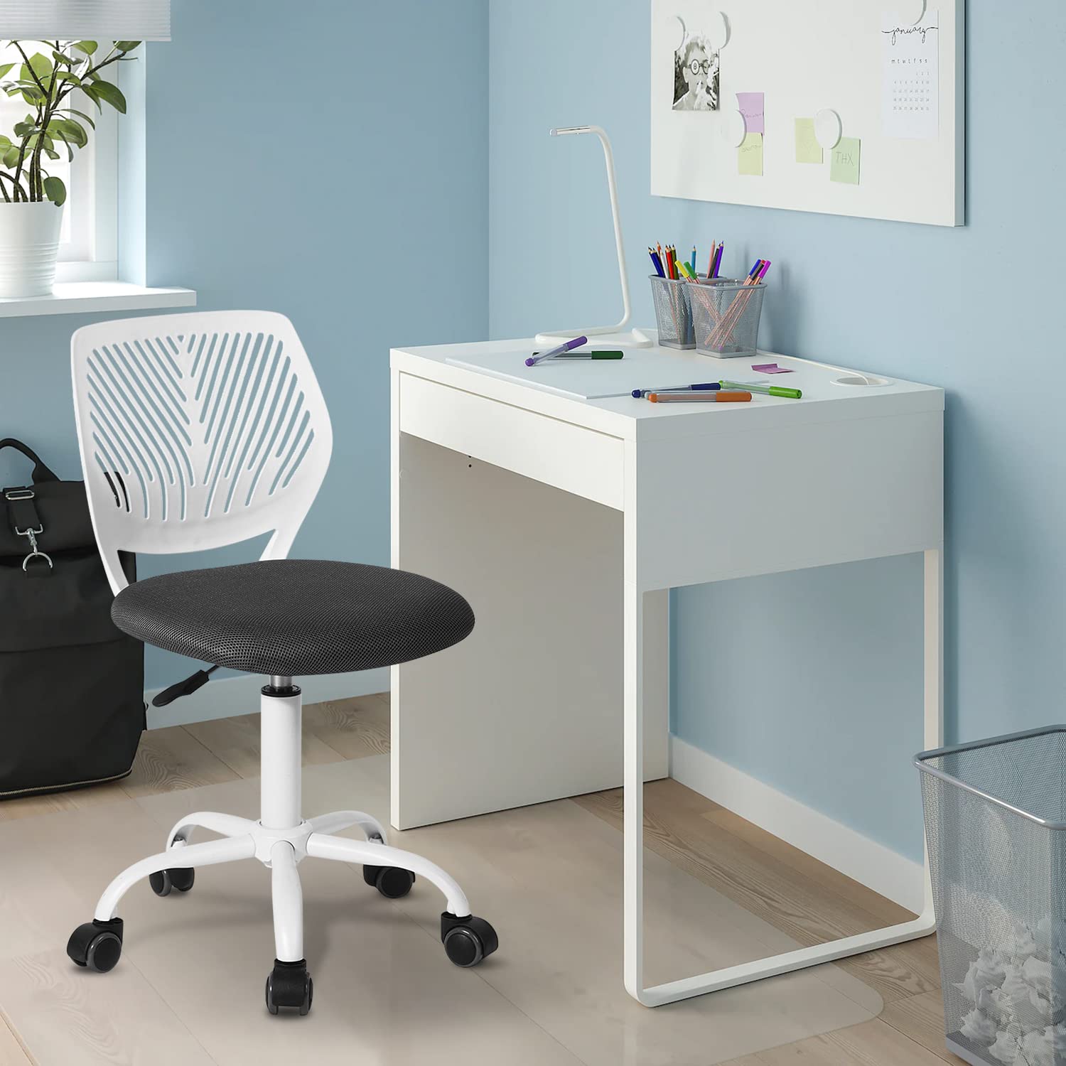 Foto 2 | Silla De Oficina Furniturer Carnation Gris 40 X 50.5 X 75-87 Cm