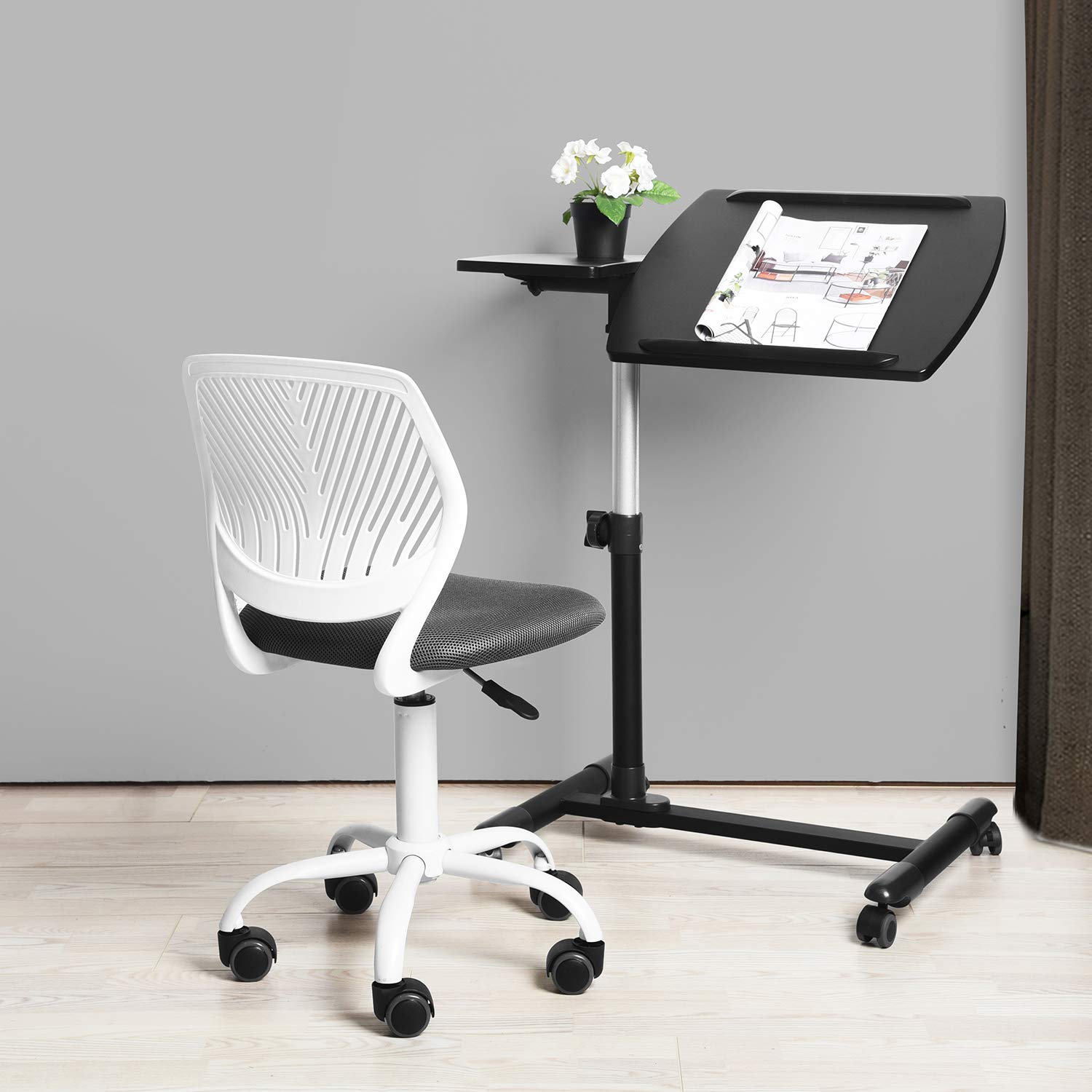 Foto 9 pulgar | Silla De Oficina Furniturer Carnation Gris 40 X 50.5 X 75-87 Cm