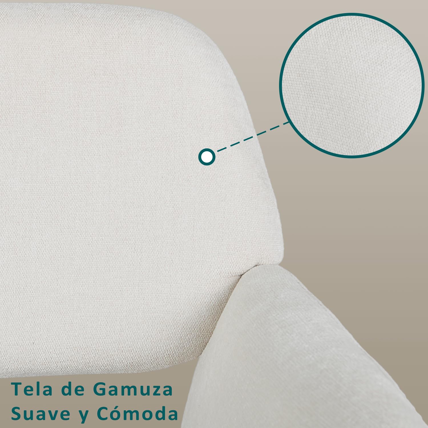 Foto 9 pulgar | Silla de Oficina Furniturer Ross Beige