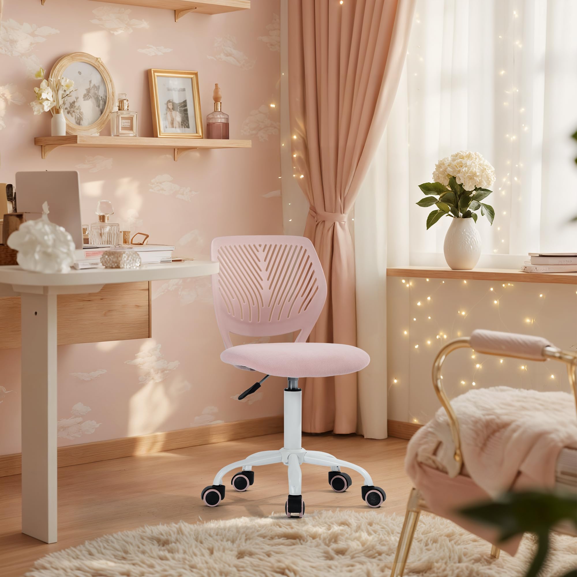 Foto 3 pulgar | Silla de Oficina Furniturer Carnation Rosa