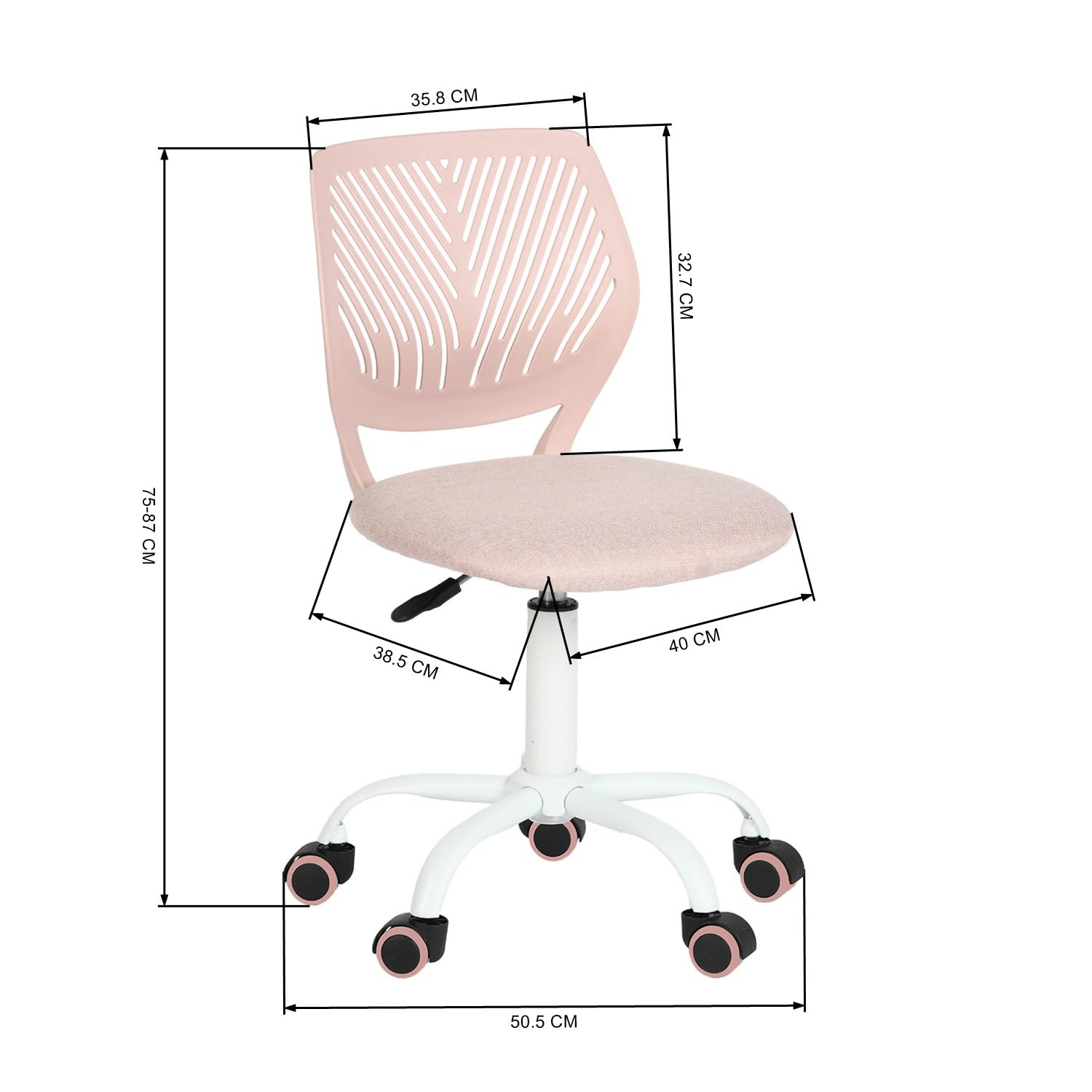 Foto 4 pulgar | Silla de Oficina Furniturer Carnation Rosa