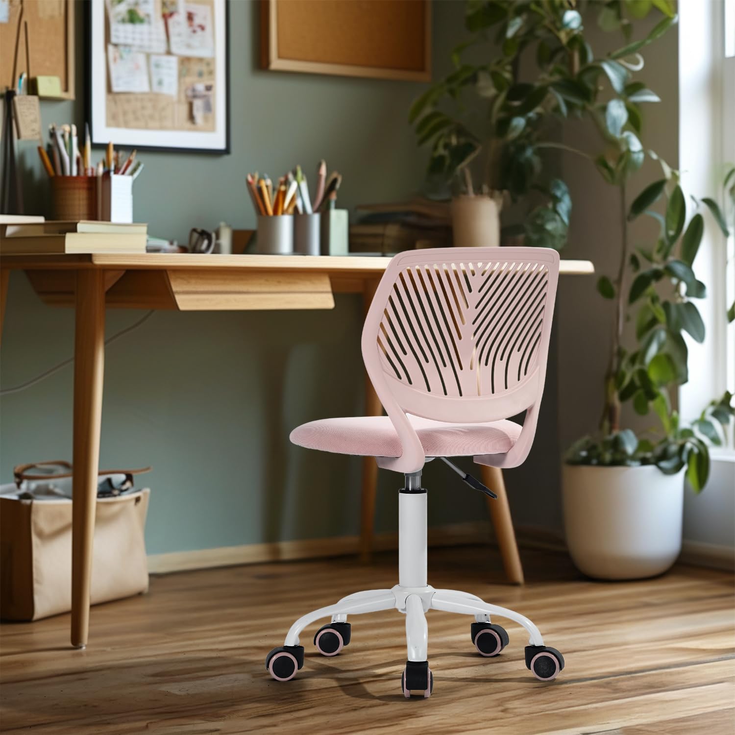 Foto 8 pulgar | Silla de Oficina Furniturer Carnation Rosa