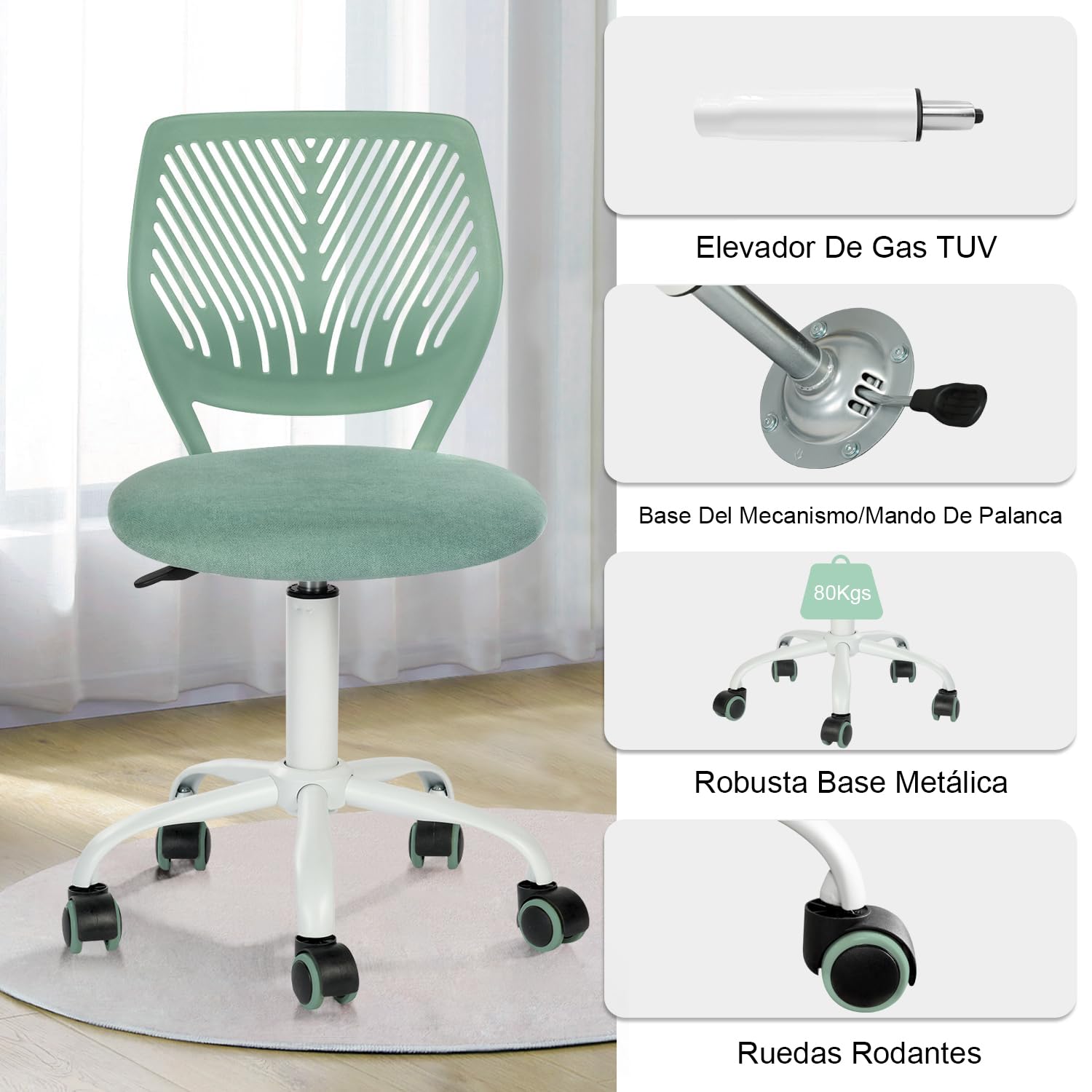 Foto 7 pulgar | Silla de Oficina Furniturer Carnation Multicolor