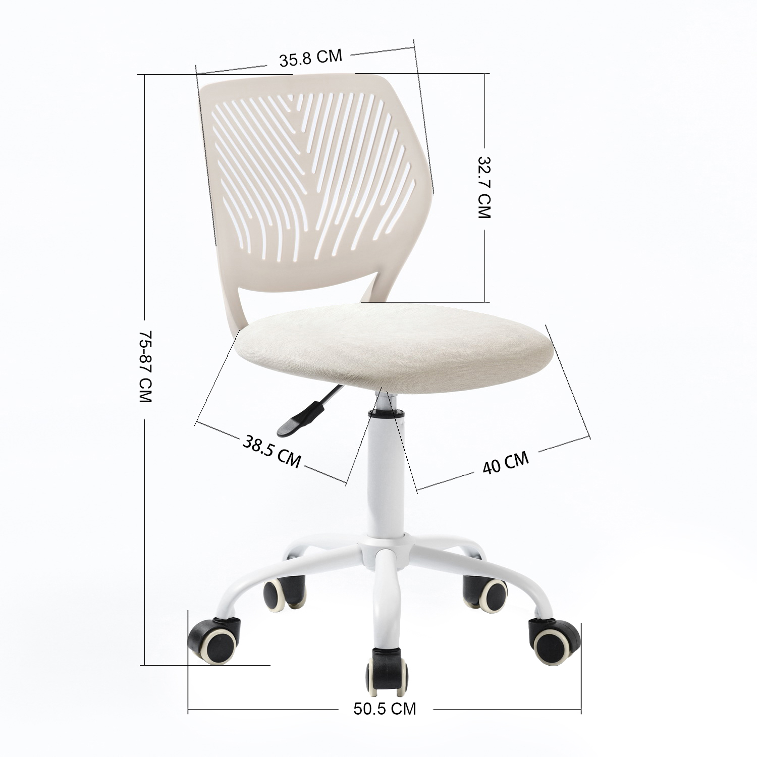 Foto 6 pulgar | Silla de Oficina Furniturer Carnation Beige