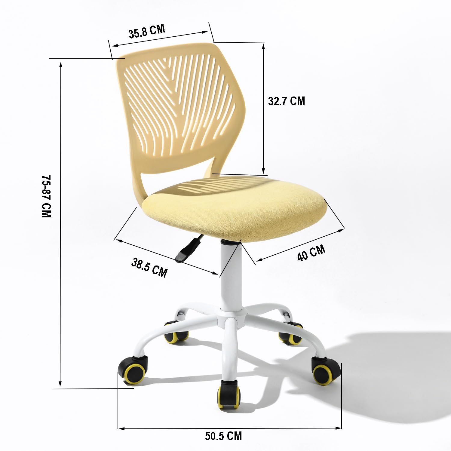 Foto 4 pulgar | Silla de Oficina Furniturer Amarilla