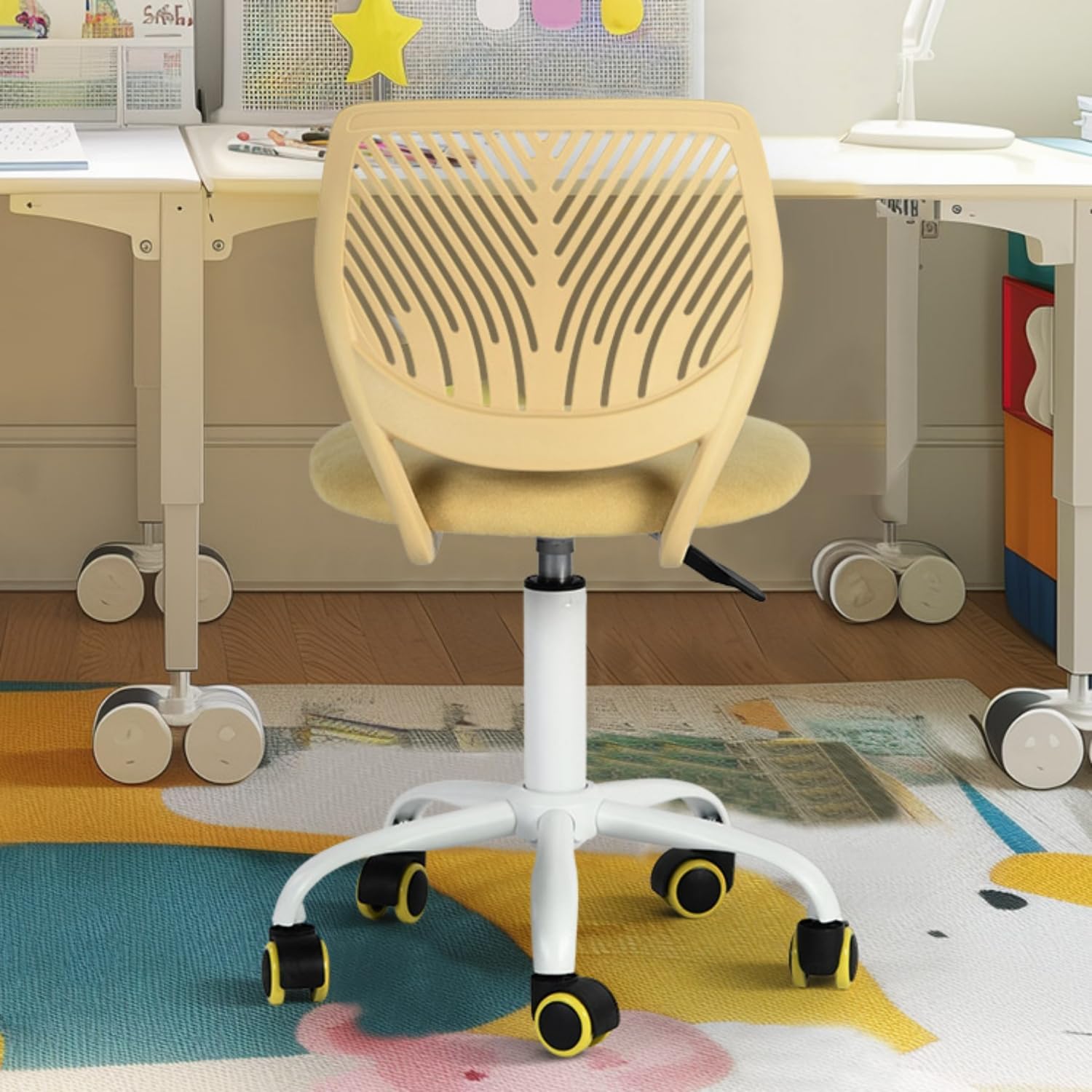 Foto 4 | Silla de Oficina Furniturer Amarilla