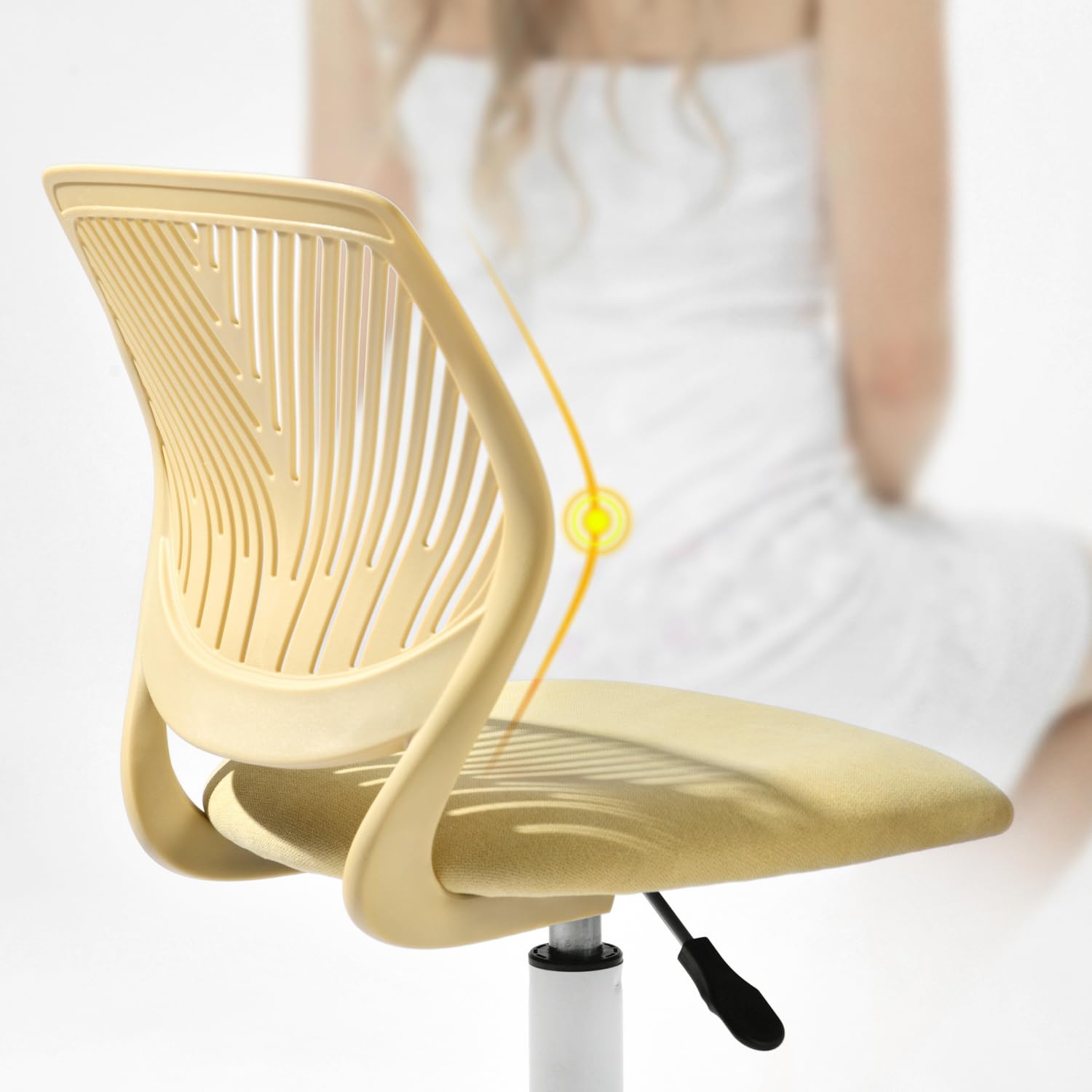 Foto 7 pulgar | Silla de Oficina Furniturer Amarilla