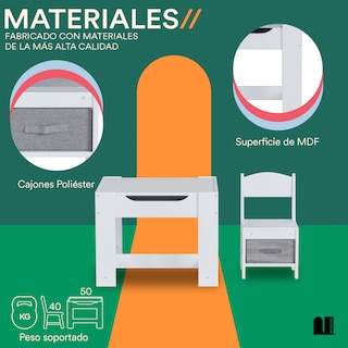 Foto 3 | Set De Mesa Y Sillas Mubson. Mesa Infantil Lommy