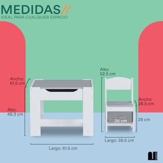 Foto 5 | Set De Mesa Y Sillas Mubson. Mesa Infantil Lommy