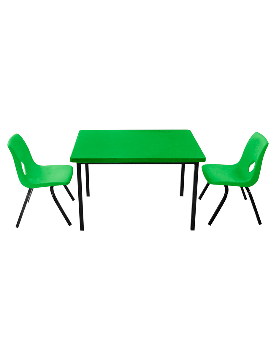 Foto 7 pulgar | 2 Sillas 1 Mesa Rectangular Office School Por Santivae Modelo 1m1s0 Rojo, Verde, Azul, Amarillo Y Naranja De Kínder