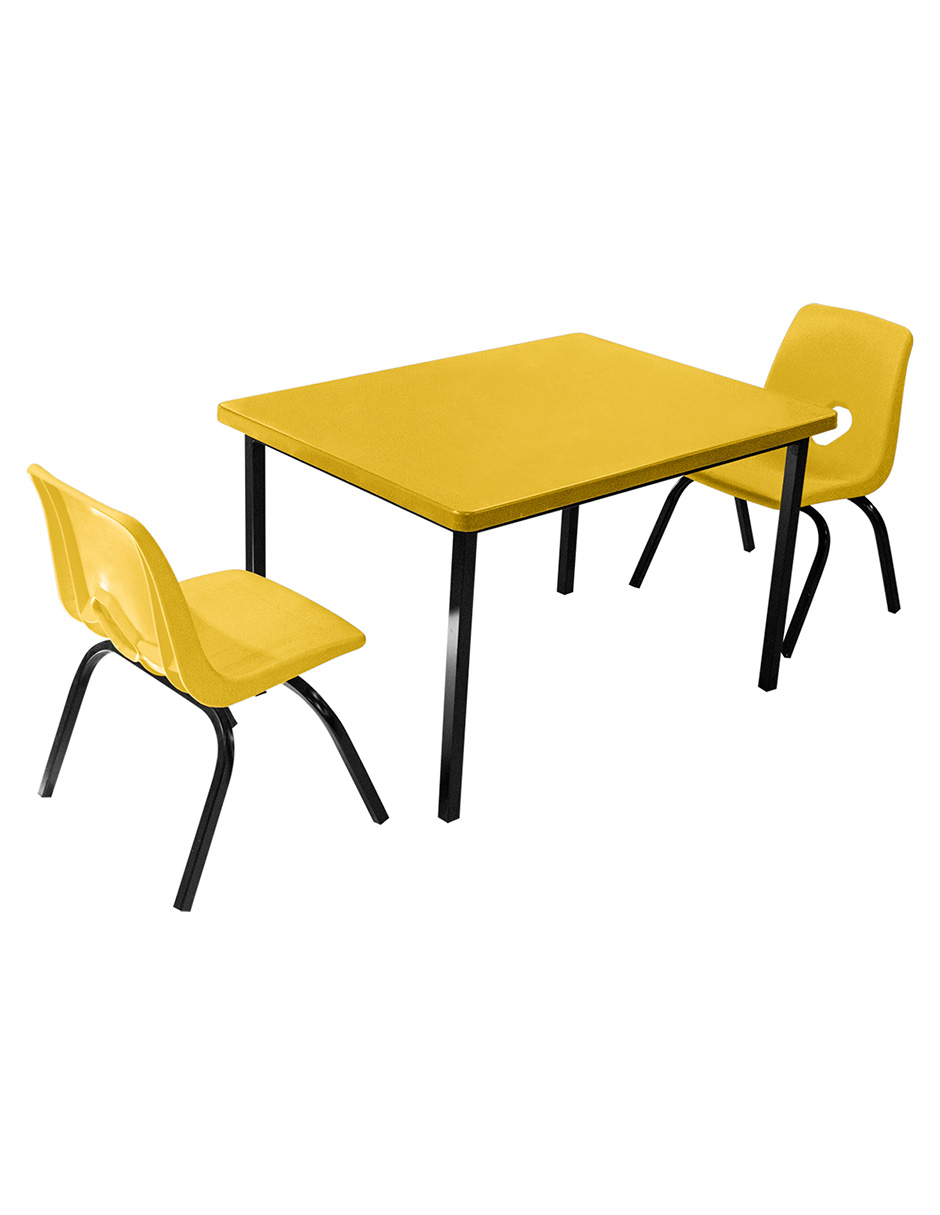 Foto 8 pulgar | 2 Sillas 1 Mesa Rectangular Office School Por Santivae Modelo 1m1s0 Rojo, Verde, Azul, Amarillo Y Naranja De Kínder