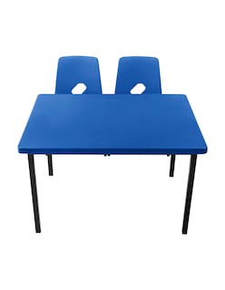 Foto 8 | 2 Sillas 1 Mesa Rectangular Office School Por Santivae Modelo 1m1s0 Rojo, Verde, Azul, Amarillo Y Naranja De Kínder