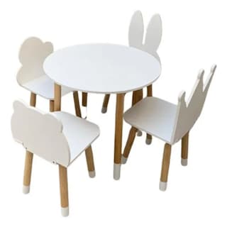 Foto 1 | Mesita Infantil PKES Muebles con 4 Sillitas Diferentes Formas