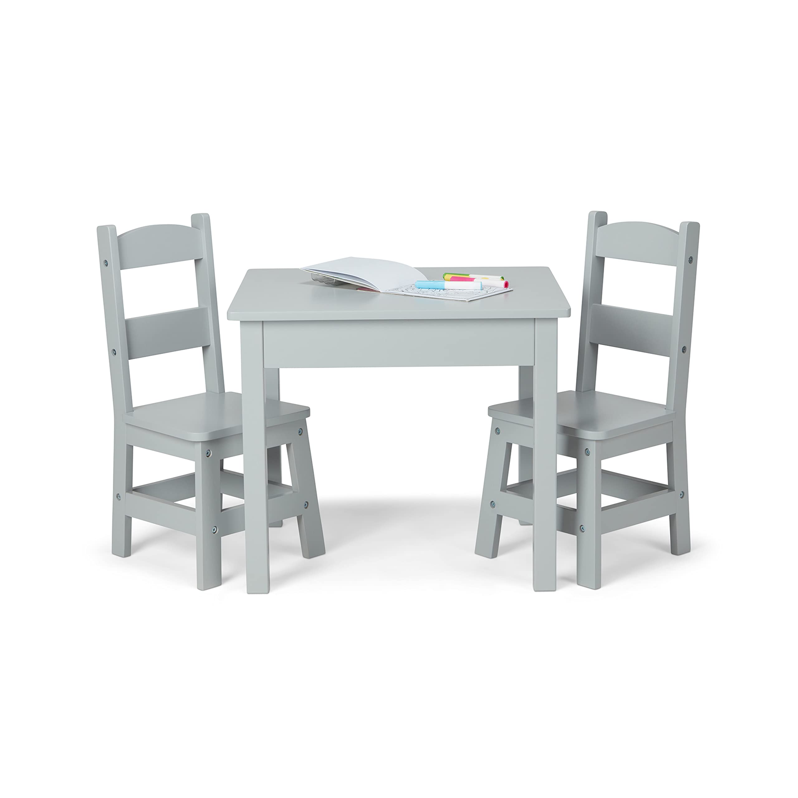 Foto 5 pulgar | Mesa Y Sillas Melissa & Doug De Madera Gris Para Niños De 3 A 8 Años - Venta Internacional.