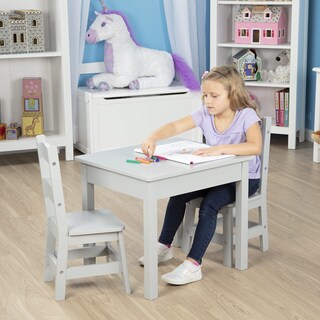 Foto 6 | Mesa Y Sillas Melissa & Doug De Madera Gris Para Niños De 3 A 8 Años - Venta Internacional.