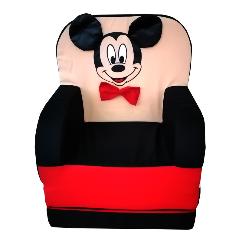 Sillón Infantil Plegable Diseño Mickey Mouse color Negro Genérica