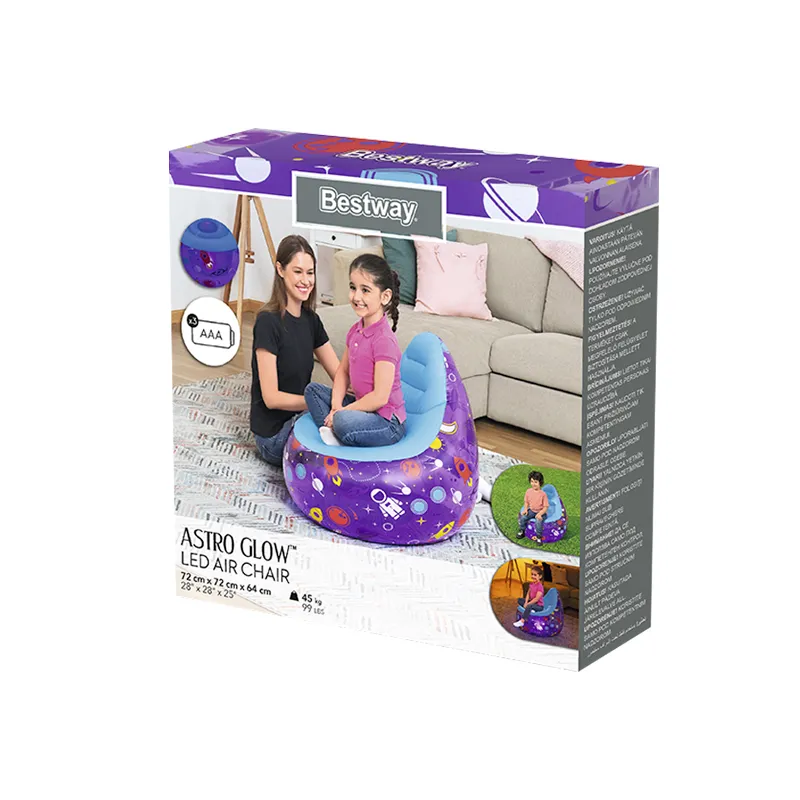 Foto 4 pulgar | Sillón Puff Inflable Infantil Bestway Púrpura Diseño Astro Led