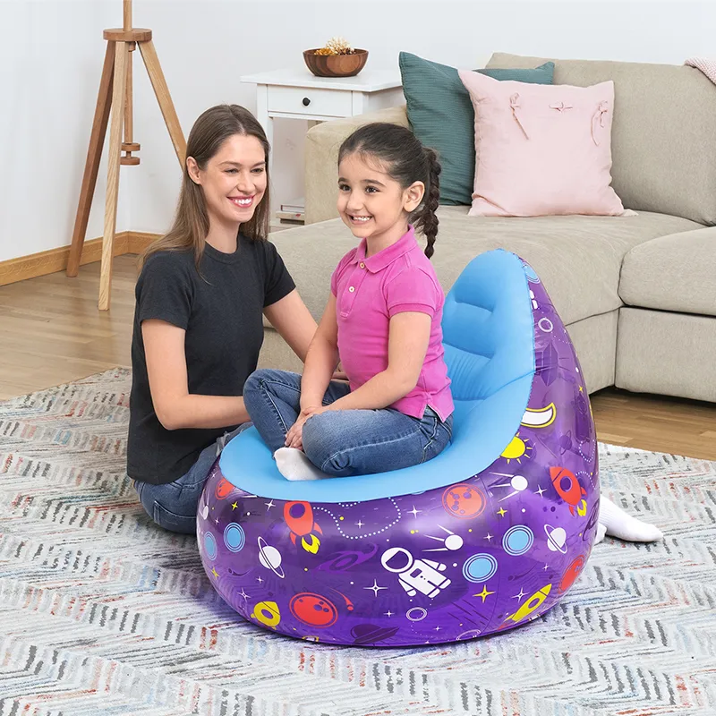 Foto 5 pulgar | Sillón Puff Inflable Infantil Bestway Púrpura Diseño Astro Led