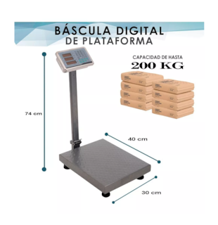 Foto 3 | Bascula Comercial Industrial Digital 200 Kg 110v 30 Cm X 40 Cm, Gris Oscuro