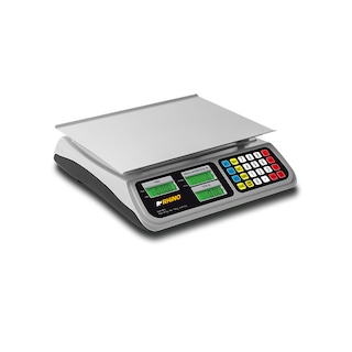 Foto 1 | Básculas Peso-precio Rhino Bar-8rs Gris Báscula 40 Kg, Usb Para Pos, Batería 300 Horas, Plato Inoxidable 33x25 Cm.