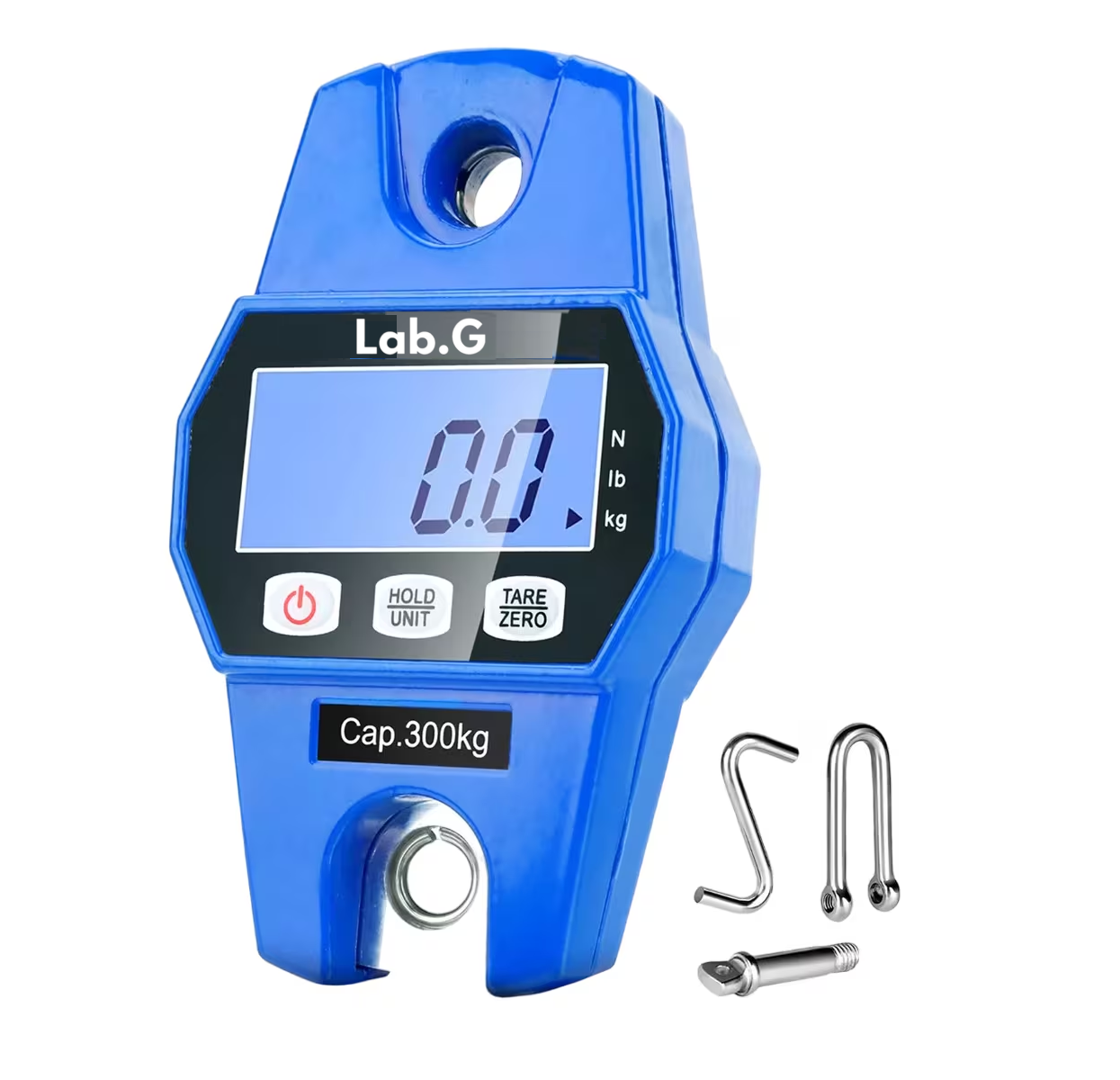 Báscula Industrial Lab.g Digital Colgante Portátil Con Colgar 300 Kg Azul