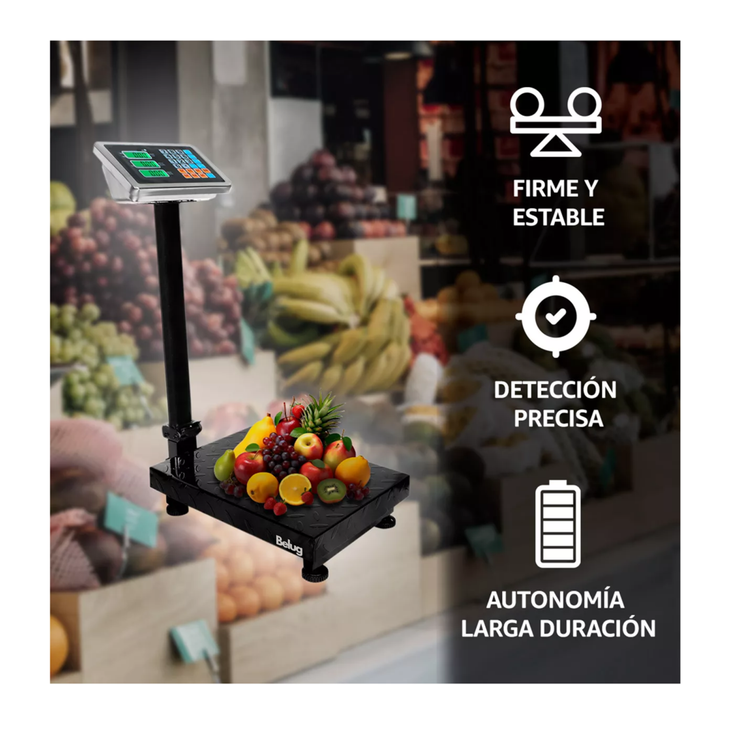 Foto 4 | Bascula Industrial Comercial Digital De Uso Rudo Hasta 150 Kg, Belug Negro