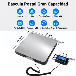 Foto 2 | Báscula Postal 200kg/10g Precisión Eo Safe Imports Esi-19734 Gris