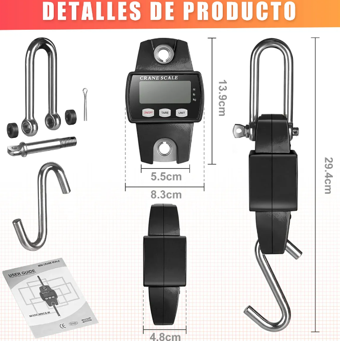 Foto 5 pulgar | Báscula Digital Industrial Xtellar De Alta Precisión Y Resistencia  Portátil Y Colgante  Capacidad Hasta 300 Kg