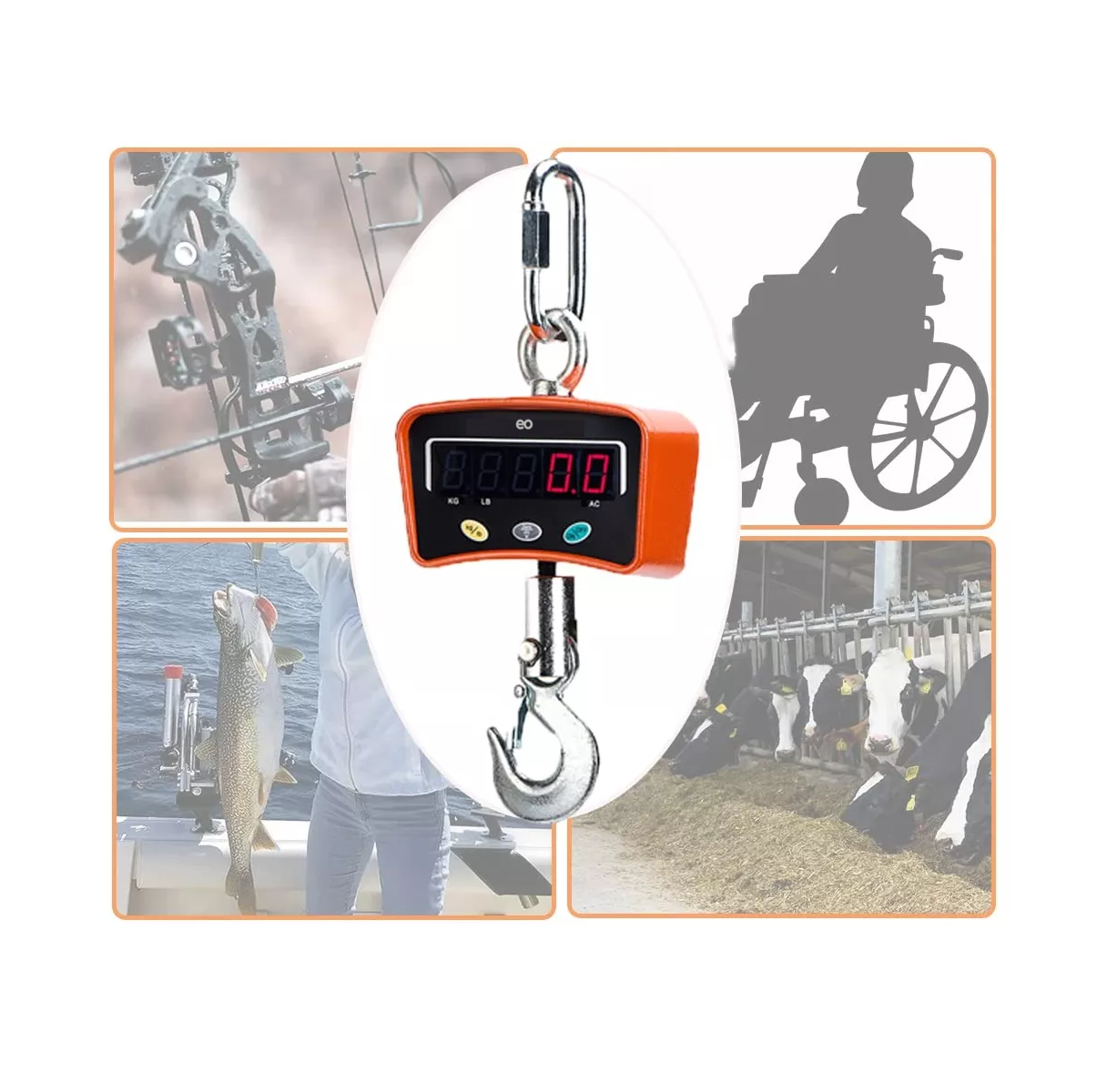 Foto 4 pulgar | Báscula 500kg Colgante Comercial Digital Recargable Eo Safe Imports Esi-13005-1 Multicolor