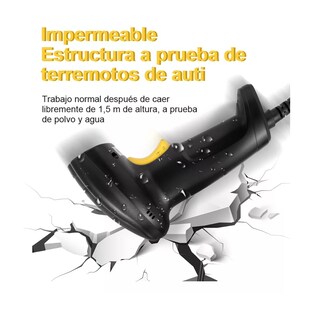 Foto 3 | Escáner Lector De Código De Barras Con Cable Láser Eo Safe Imports Esi-12957 Negro