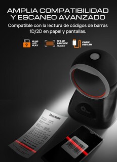 Foto 4 | Lector De Código De Barras Qian Qob-2dush Manos Libres Ajustable Códigos 1d-2d En Papel Y Pantallas Usb Wind/mac
