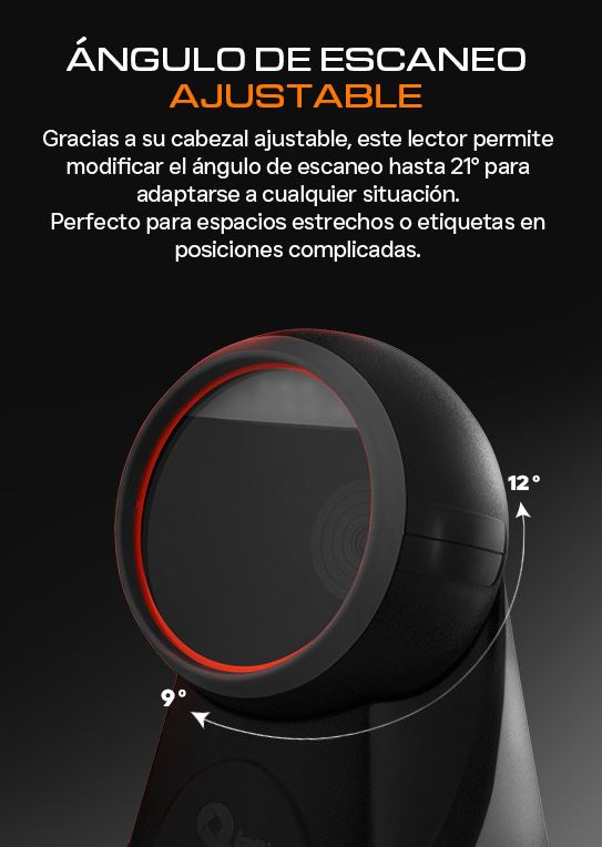 Foto 6 | Lector De Código De Barras Qian Qob-2dush Manos Libres Ajustable Códigos 1d-2d En Papel Y Pantallas Usb Wind/mac
