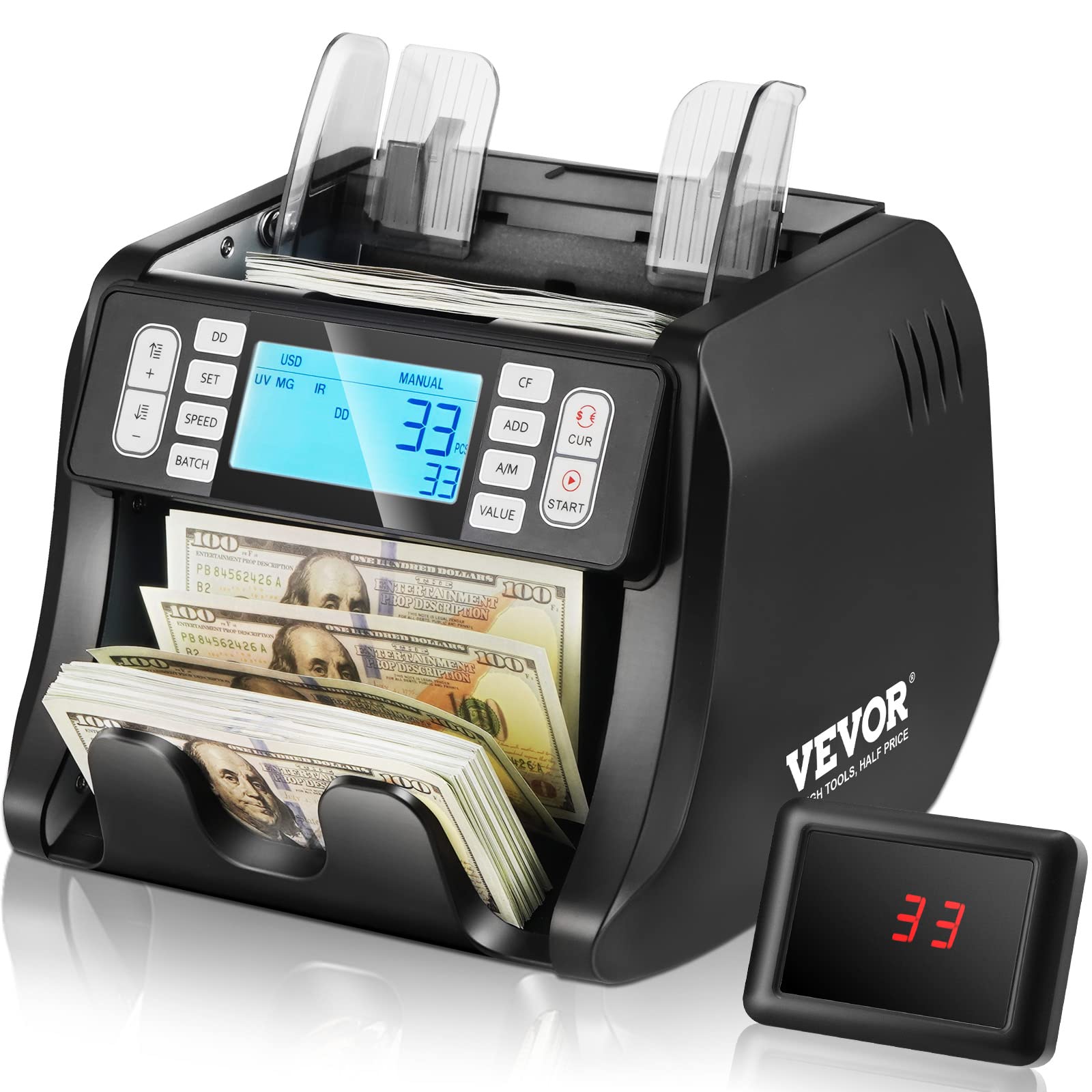 Foto 1 | Contador De Dinero Vevor Con Detección De Rayos Uv, Mg, Ir Y Dd Para Usd Y Eur - Venta Internacional.