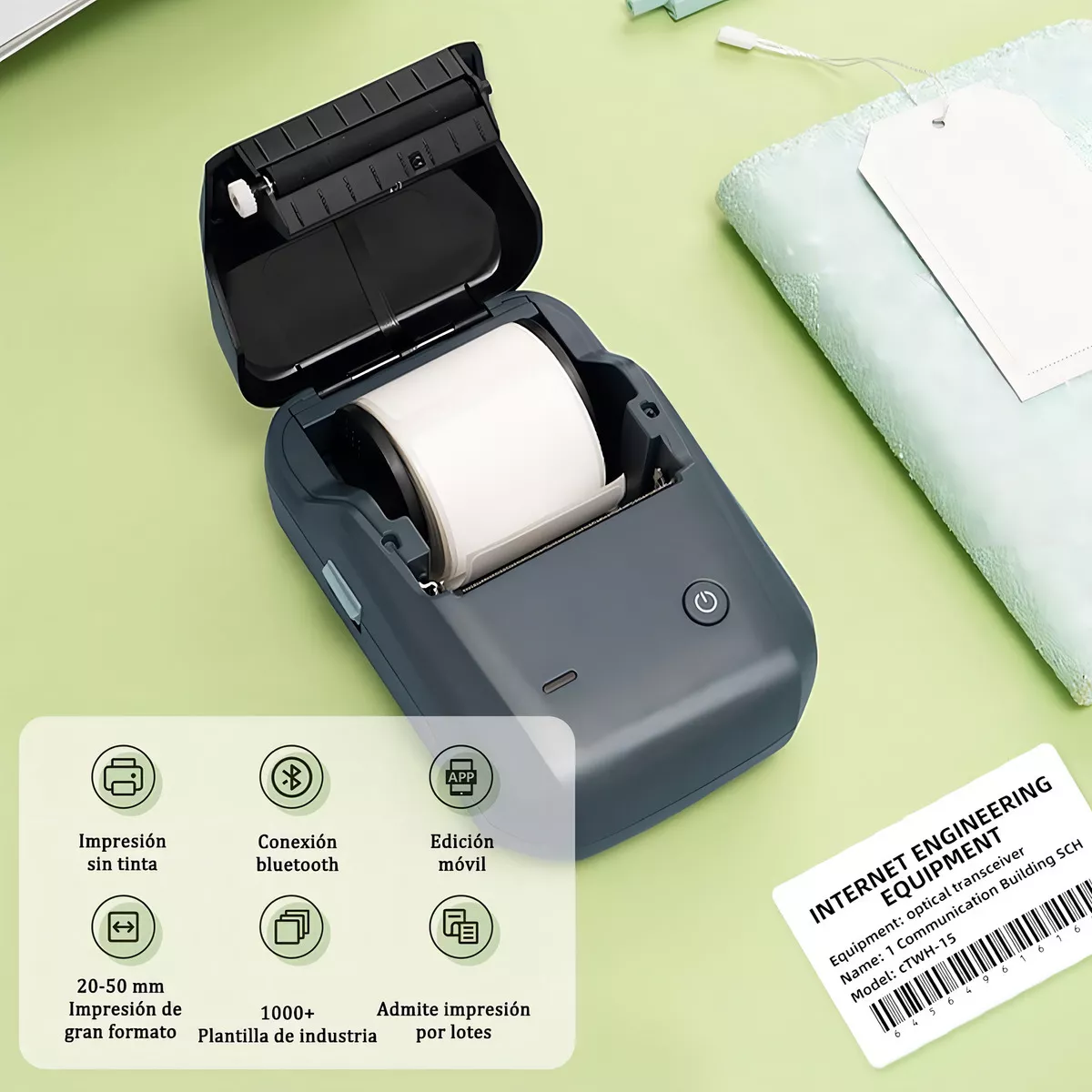 Foto 2 | Impresora De Etiquetas Térmica Portátil Bluetooth Eo Safe Imports Esi-16670 Multicolor