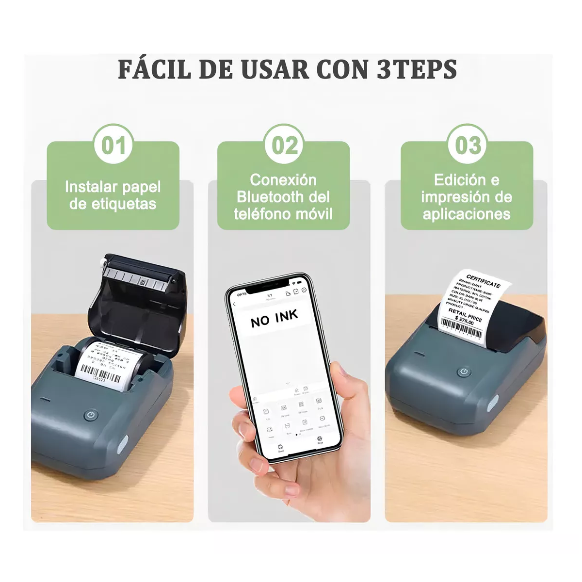 Foto 4 pulgar | Impresora De Etiquetas Térmica Portátil Bluetooth Eo Safe Imports Esi-16670 Multicolor